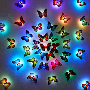 10 Piezas de Mariposas LED Mágicas Y Romanticas
