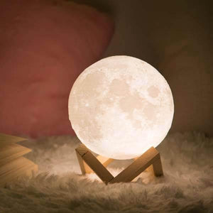Conjunto de Luces de Luna 3D Encantador (Con soporte de madera)
